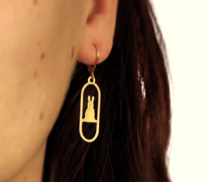 boucles d oreilles femme pendantes or ou argent lapin leonie et france eshop de bijoux de createurs francais