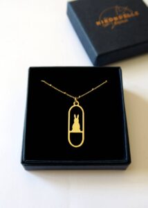 hirondellebijoux collier lapin solo doré grande