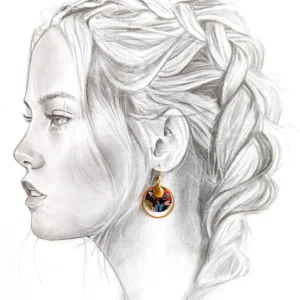 boucles d oreilles pendantes or femme motif vegatal style boho leonie et france