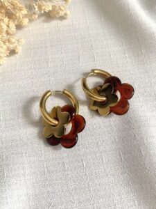 lyneorbijoux bo0036 boucles d'oreilles maya (marron marbré)